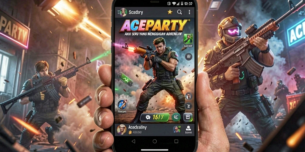 Gameplay seru dari ACEPARTY dalam aksi pertempuran yang mendebarkan.