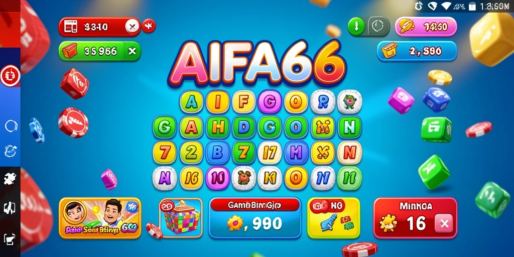 Tangkapan layar utama AIFA66 menampilkan gameplay Bingo yang seru.