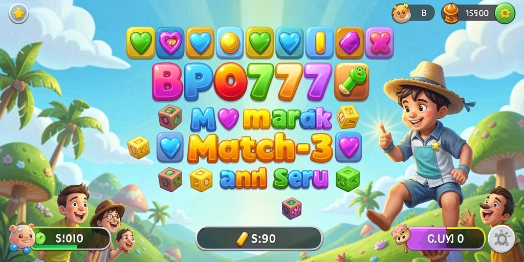Tampilan gameplay seru di BPO777 dengan perpaduan warna yang memukau.