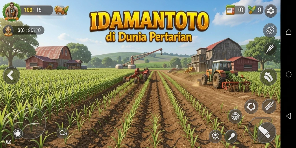 Screenshot utama IDAMANTOTO menampilkan pengalaman bertani yang seru dan interaktif.