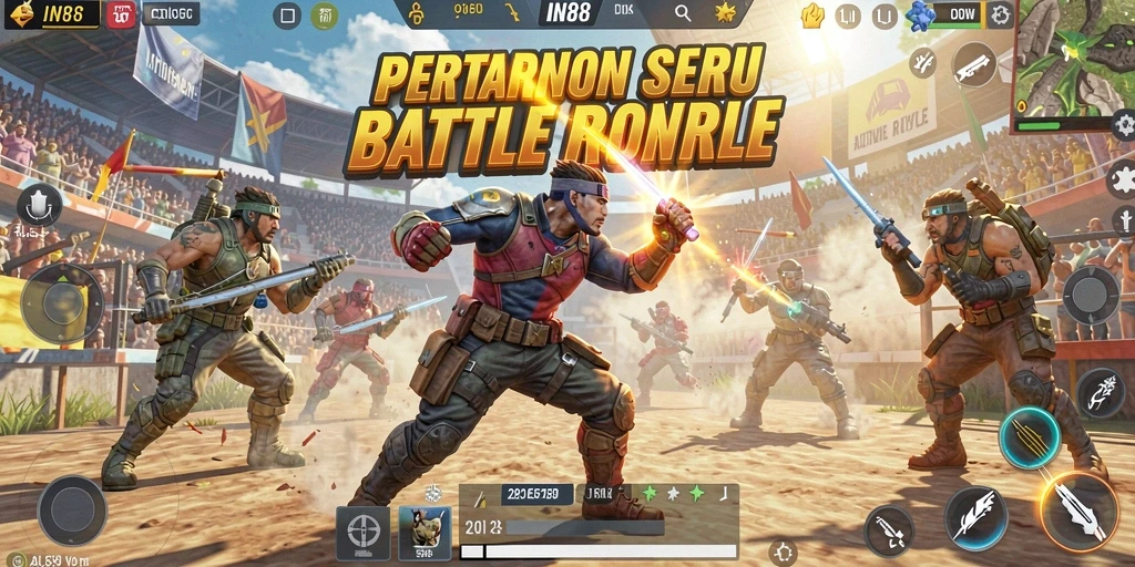 Gameplay seru IN88 dalam arena Battle Royale dengan visual menakjubkan.