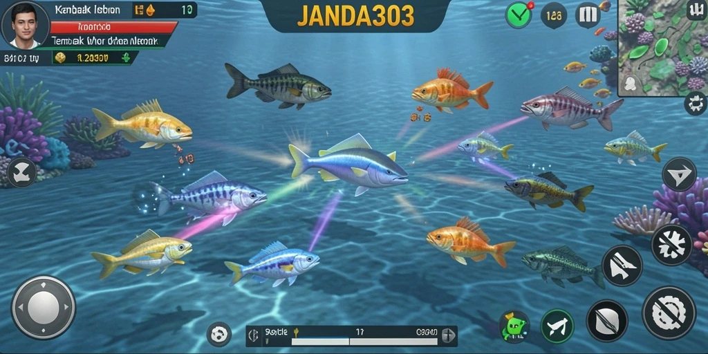 Tampilan gameplay menembak ikan di JANDA303 yang menakjubkan.