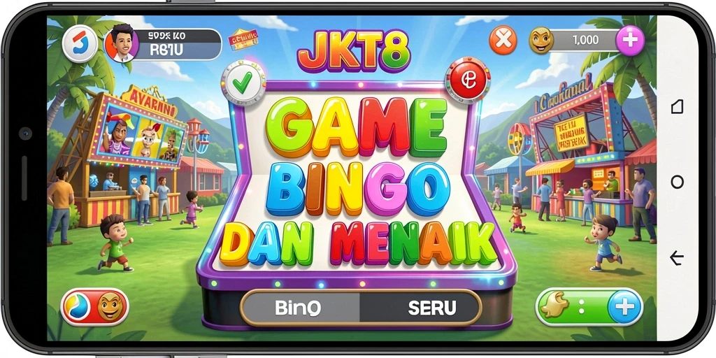 Tampilan gameplay seru JKT8 dengan suasana Bingo yang meriah.