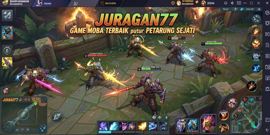 Tampilan gameplay penuh aksi dalam JURAGAN77 yang menarik dan seru.