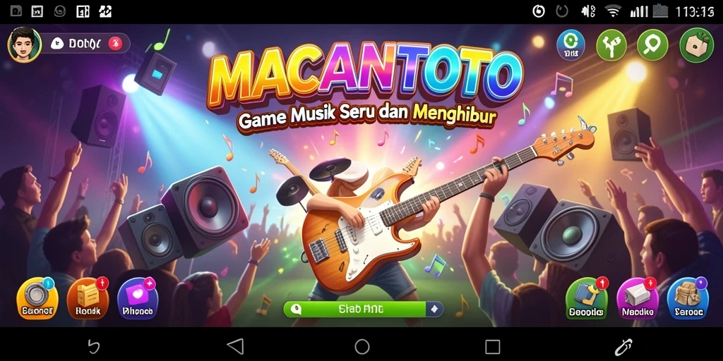 Screenshot gameplay MACANTOTO yang menampilkan aksi musik yang seru.