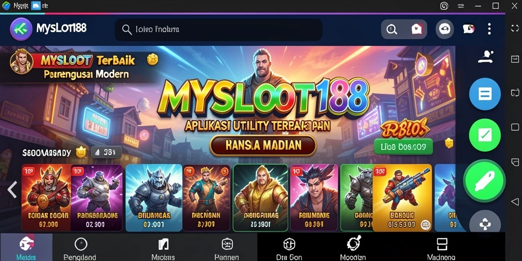 Screenshot MYSLOT188 menunjukkan interface aplikasi Utility yang user-friendly.