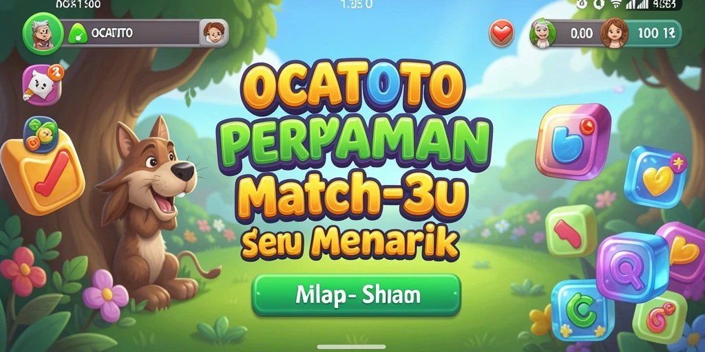 Tampilan gameplay OCATOTO yang menarik dan seru dalam Match-3.