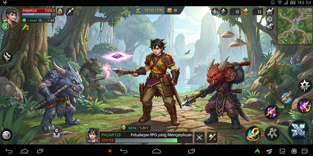 Tampilan menarik dari gameplay RPG dalam PASAR123.