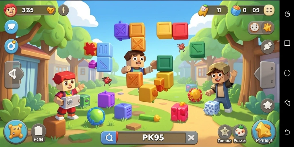 Tampilan menarik dari gameplay PK95 yang penuh tantangan Puzzle.