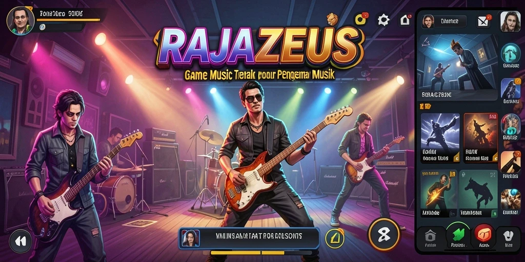 Tampilan gameplay RAJAZEUS yang penuh warna dan interaktif.