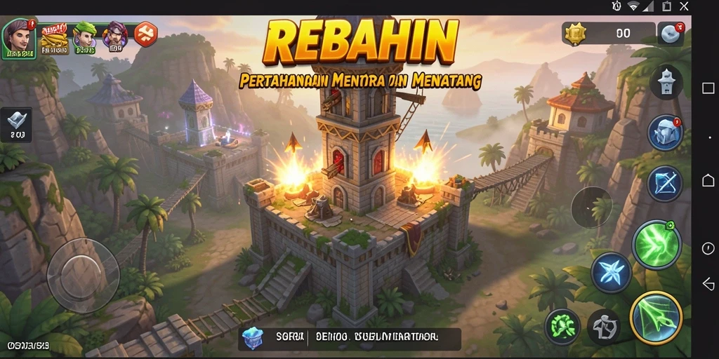 Tampilan gameplay REBAHIN yang menegangkan dan strategis.