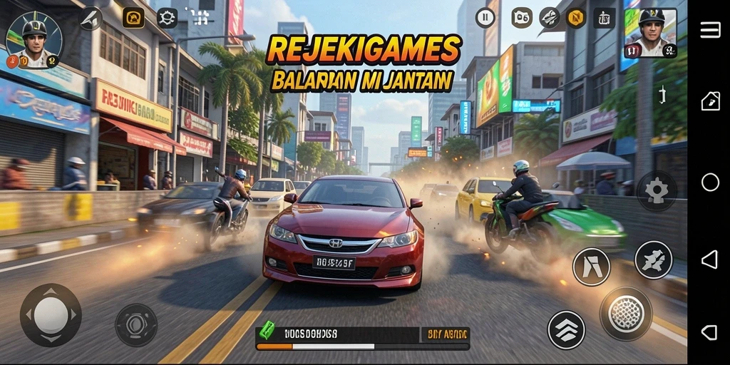 Tampilan mendebarkan gameplay Racing di REJEKIGAMES.