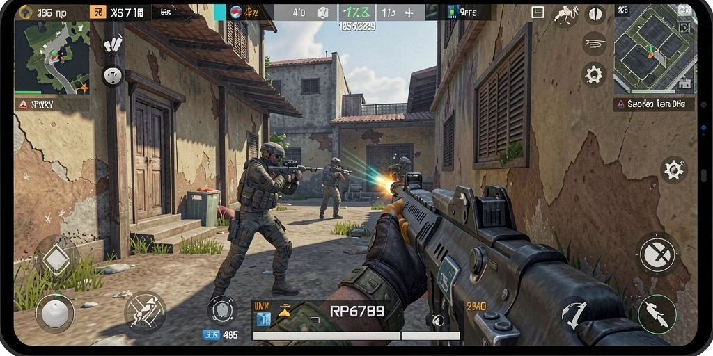 Tangkapan layar utama RP6789 dengan aksi gameplay FPS yang mendebarkan.