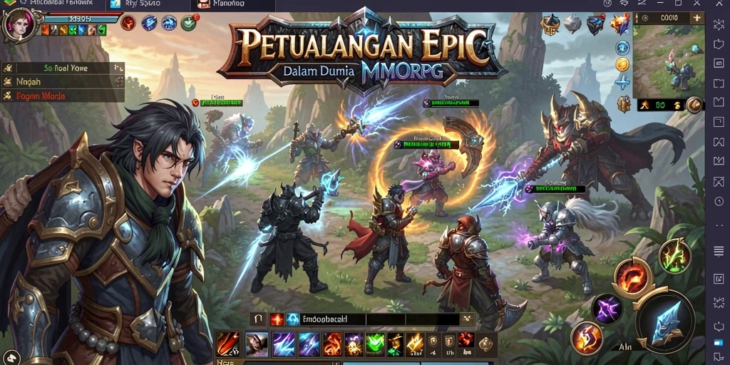 Screenshot RP8 menampilkan aksi seru dalam dunia MMORPG.