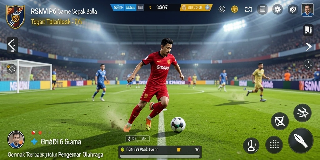 Tampilan seru gameplay sepak bola di RSNVIP6 dengan aksi pemain.