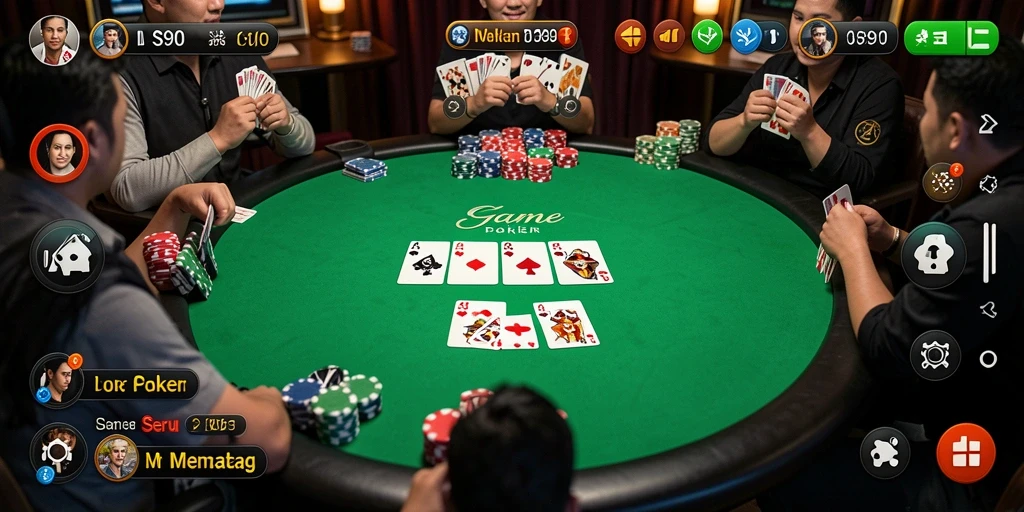 Screenshot utama S80 menampilkan aksi menarik permainan Poker yang seru.