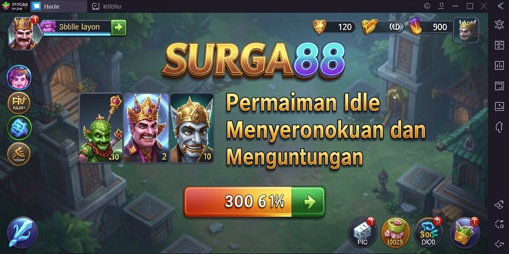 Tampilan gameplay SURGA88 dengan mekanik Idle yang menarik.