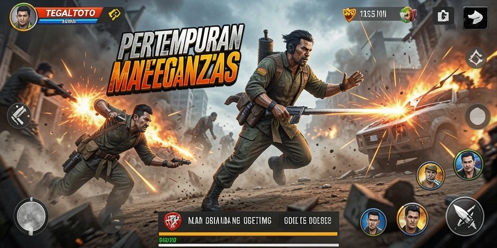 Screenshot gameplay TEGALTOTO menampilkan pertarungan seru dengan grafis yang menakjubkan.