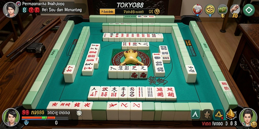 Tampilan menarik dari gameplay Mahjong di TOKYO88.