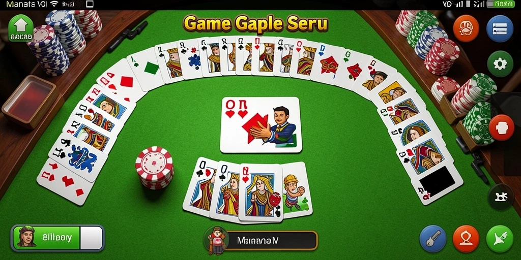 Screenshot dari gameplay Gaple yang seru dan menantang di V07.